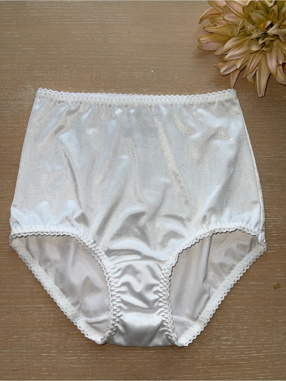 Vntg white satin brief panty